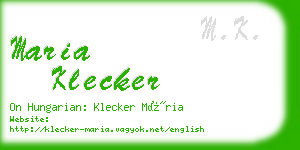 maria klecker business card